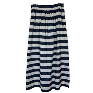 Banana Republic Skirt Women 10 Blue Stripe Patio Maxi A-Line Coastal Preppy